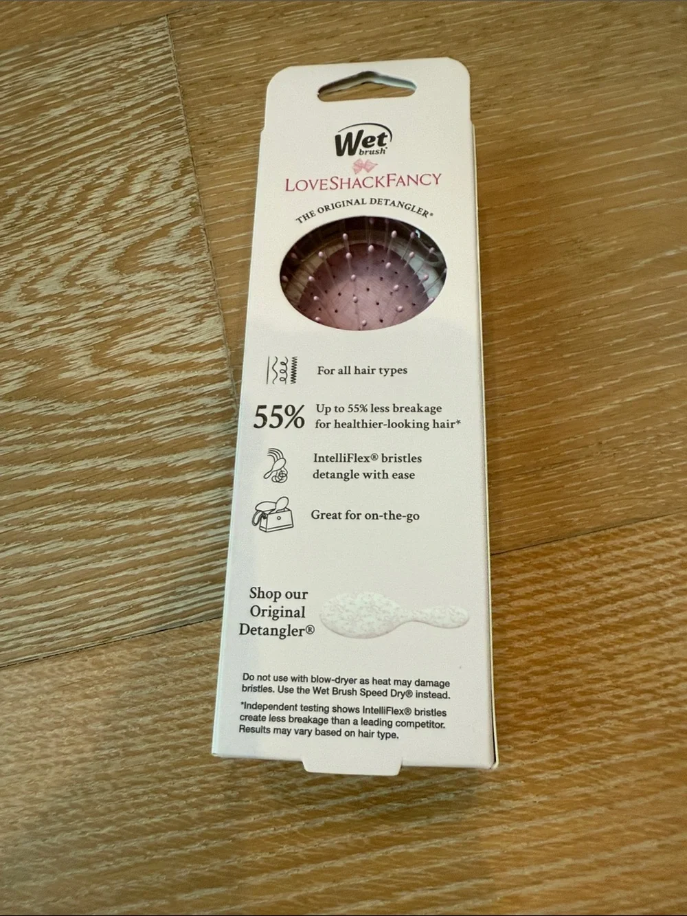 Wet Brush LoveShackFancy Mini Detangler - Pale Pink Bows & Floral